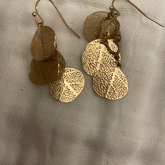 Drop Earrings, gold leaf - Picture 2 of 2